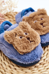 Дитячі хутряні тапочки з плюшевим ведмедиком Blue Dicera