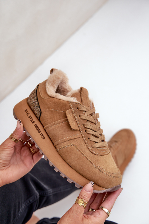 Жіночі Кросівки З Пухом І Блискучим Елементом Big Star OO274578 Hi-Poly System Camel