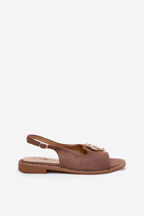 Жіночі Сандалі З Декоративним Серцем Темно Бежеві S.Barski KV27-018