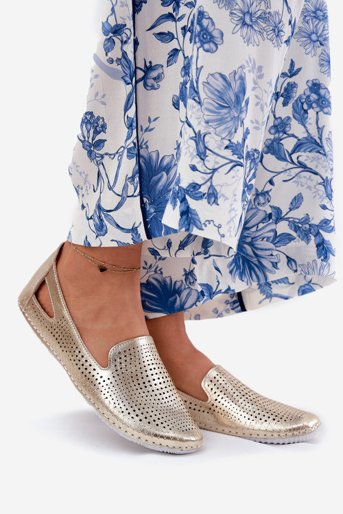 Перфоровані Балерини З Природної Шкіри Artiker 56C2694 Золоті