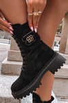 Жіночі Воркери Черевики З Оздобою Теплі Чорні Калінда