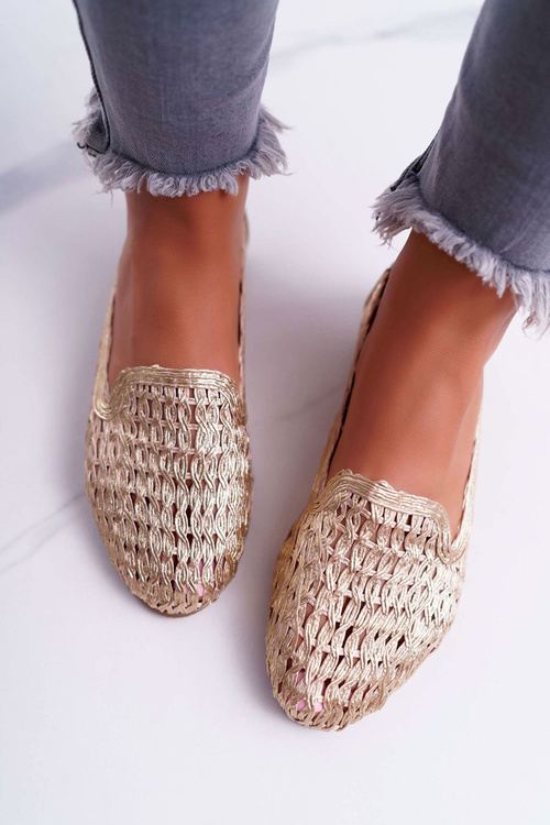 Жіночі плетені балерини Lu Boo Gold 4Ever