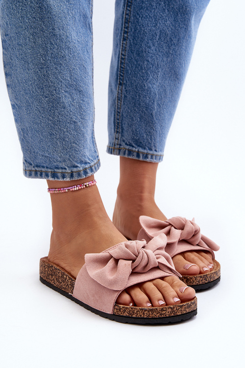 Жіночі рожеві тапочки з бантом Ezephira