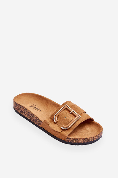 Жіночі замшеві тапочки на платформі Camel Festil