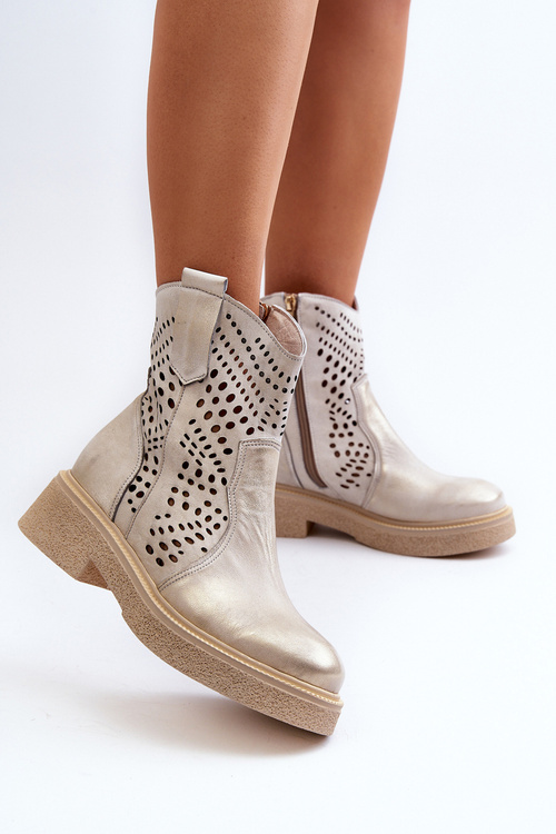 Жіночі шкіряні ковбойські чоботи Gold Lewski 3305/2