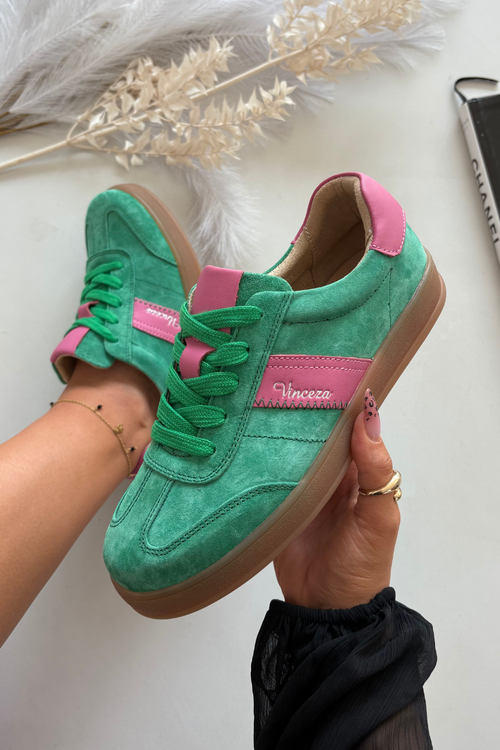 Замшеві жіночі кросівки Vinceza 79576 Зелений