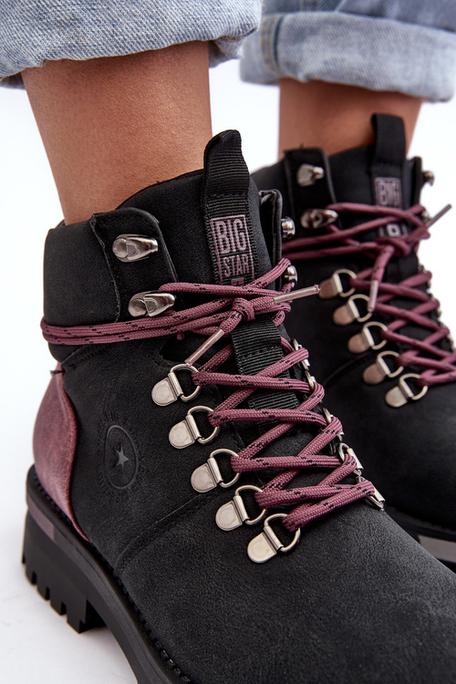 Чоловічі чорні трепери Big Star MM274318 на шнурівці