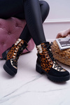 Жіночі черевики Trappers на плоскій підошві з леопардовим принтом Move On
