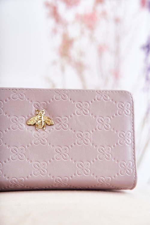 Гаманець жіночий великий з орнаментом сірий Fabio