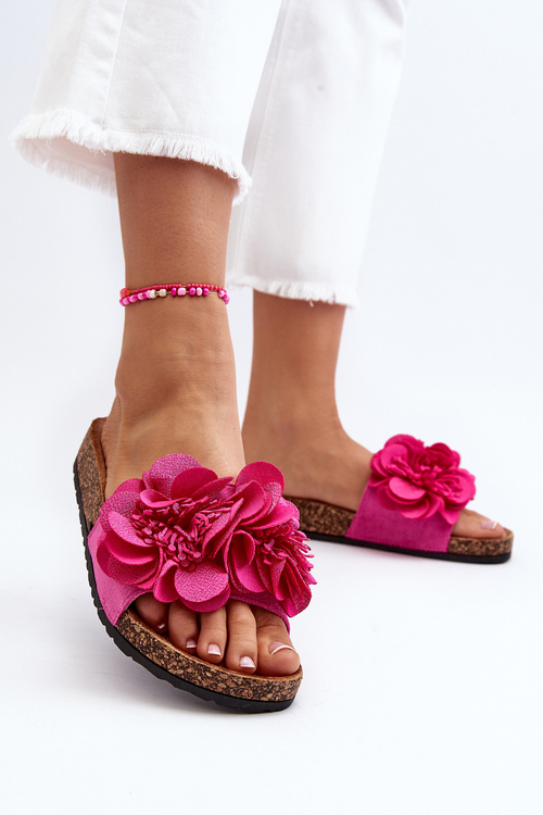 Жіночі тапочки з квітами Фуксія Луланія