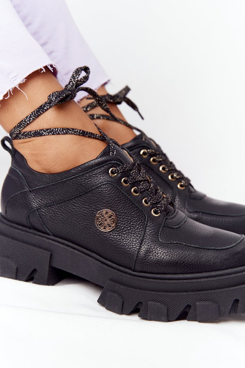 Шкіряні броги Оксфорди Lewski Shoes 3011-0 Чорні