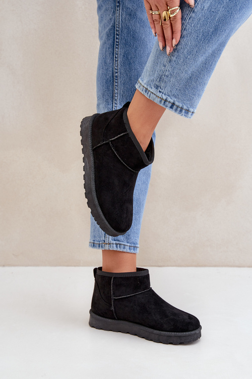 Жіночі Снігоступи З Еко Замші Чорні Noliri