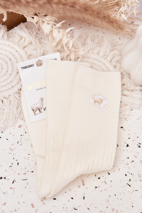 Довгі Вовняні Жіночі Шкарпетки Екрю