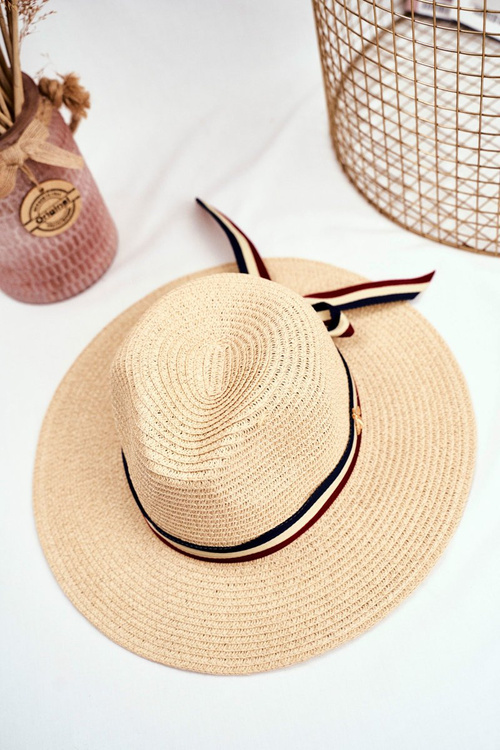 Жіночий капелюх панама 100% папір бежева золота мушка