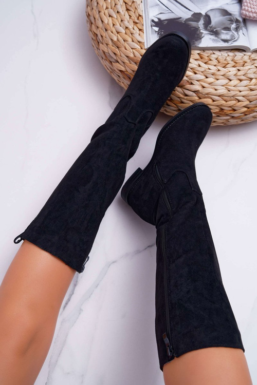 Жіночі півчоботи замшеві чорні Temet