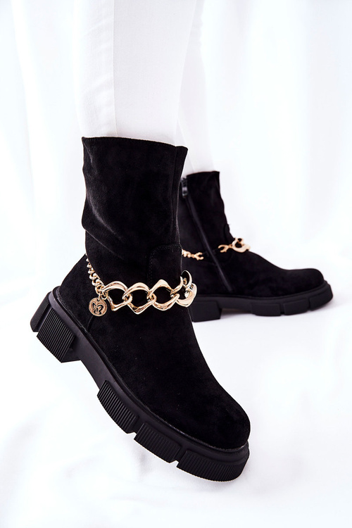 Чорні замшеві робочі черевики Hellio