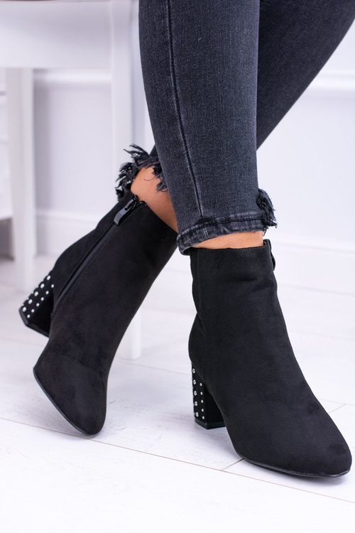 Теплі жіночі чоботи на шпильці Jokasta чорного кольору