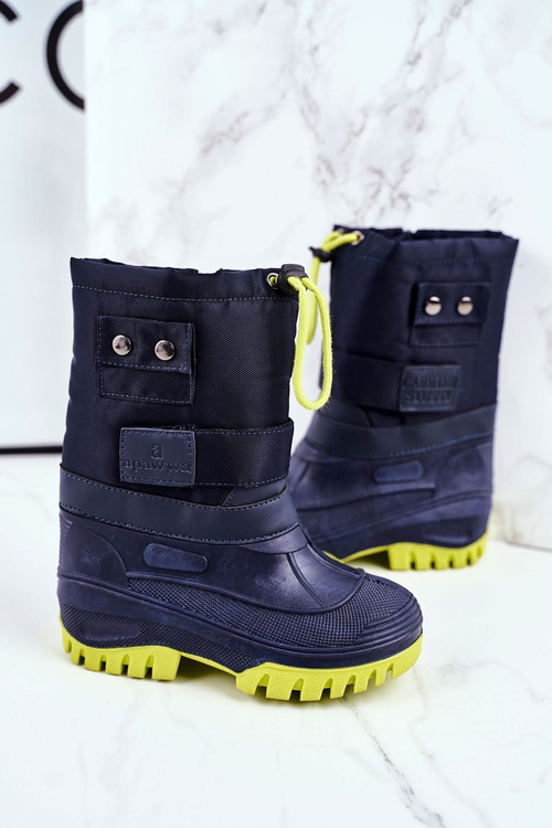Дитячі снігові черевики теплі темно-сині жарка зима