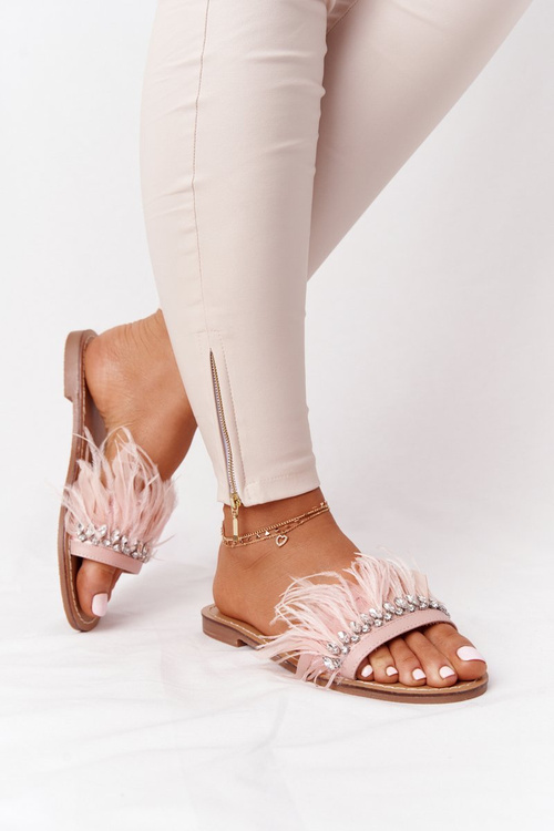 Тапочки з пір'ям Lu Boo Pink