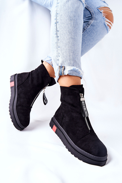 Чоботи жіночі на платформі чорні Charlee