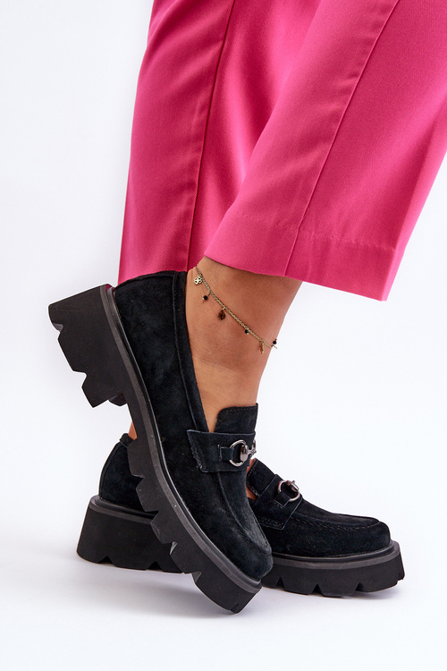 Масивні жіночі замшеві мокасини Black Neloria