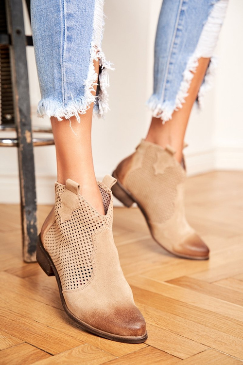 Велюрові жіночі чоботи Exquisite Light Beige 1166