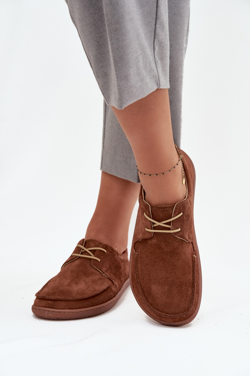 Жіноче взуття стилю barefoot з натуральної замші Zazoo 327 коричневий