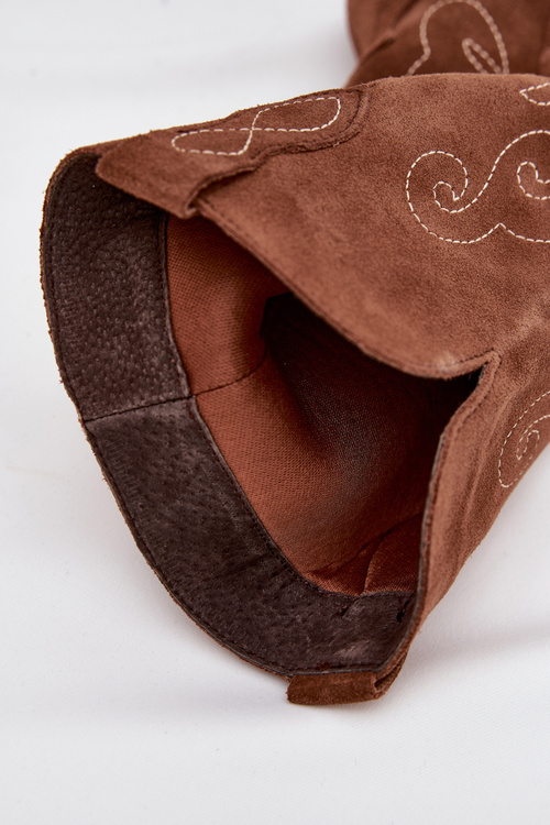 Замшеві Ковбойські Чоботи Для Жінок На Каблуку Camel Karira