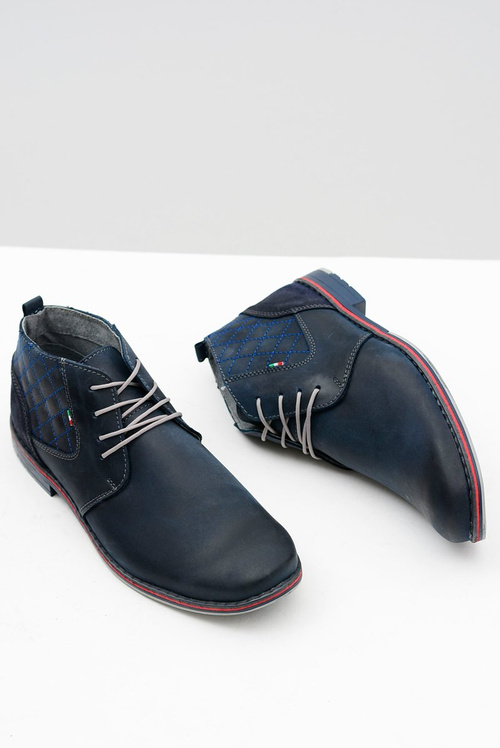 Темно-сині чоловічі шкіряні напівчоботи Graziano