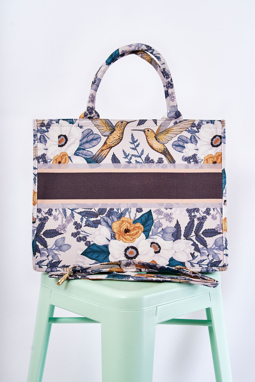 Велике класичне портмоне У візерунок Біло-зелена Micola