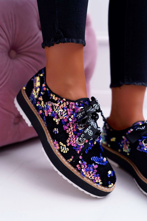 Жіночі напівчоботи Lu Boo Purple Sequins Moonlight