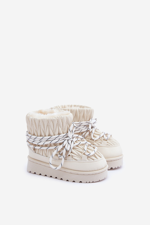 Дитячі Зимові Чоботи З Теплим Вкладенням Світло-бежеві Настіра