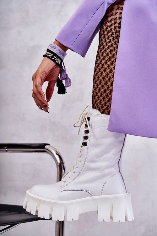 Шкіряні теплі черевики GOE KK2N4012 Білі