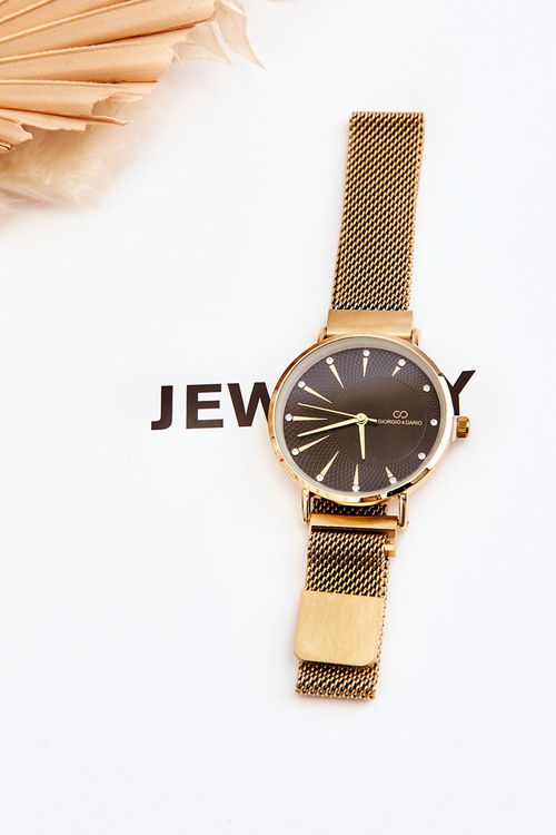 Годинник із сітчастим браслетом Giorgio&Dario Gold-Black