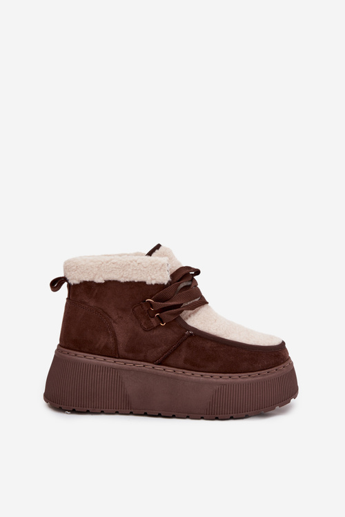 Жіночі сніговики на платформі з хутром коричневі Florivelle