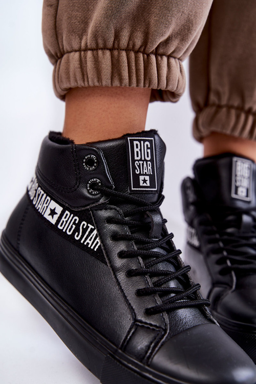 Жіночі високі шкіряні кросівки Big Star EE274355 Чорні