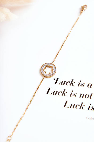 Жіночий знаменитий браслет з квітами та золотими стразами