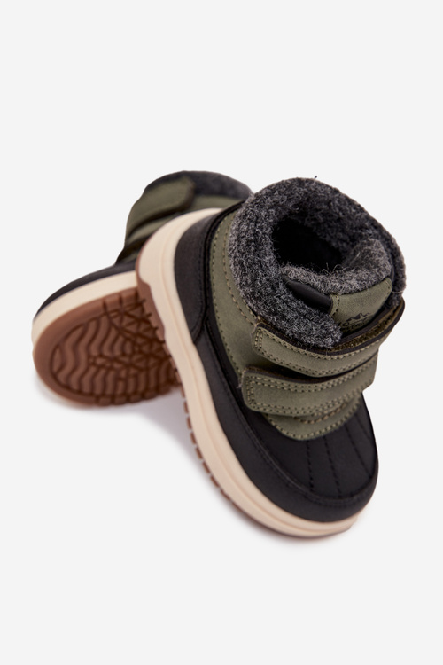 Дитяче зимове взуття снігоступи на липучці зеленого чорного Darlene