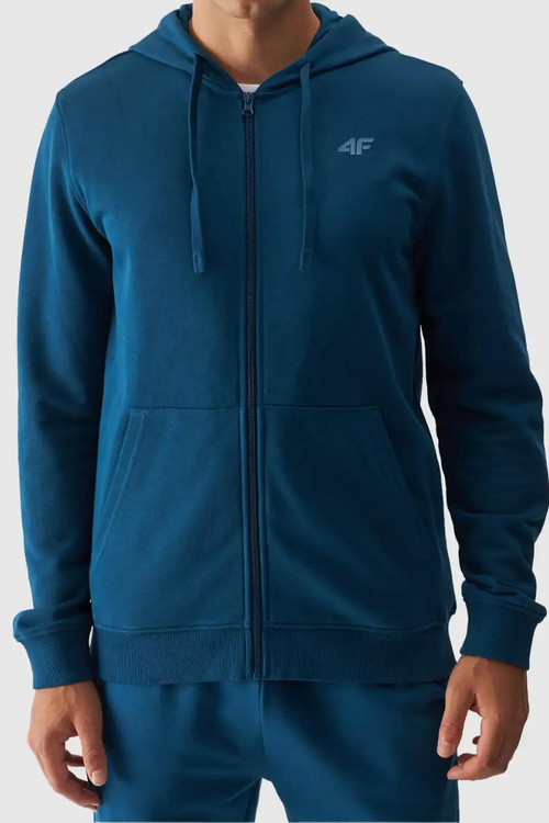 Чоловіча толстовка на блискавці 4F бірюзова 4FWAW24TSWSM1256-46S
