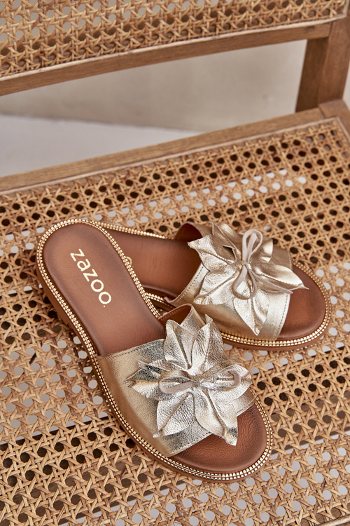 Сандалі З Декором Природна Шкіра Zazoo 3667 Золоті