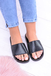 Жіночі шльопанці з цирконію LadyCristal Black
