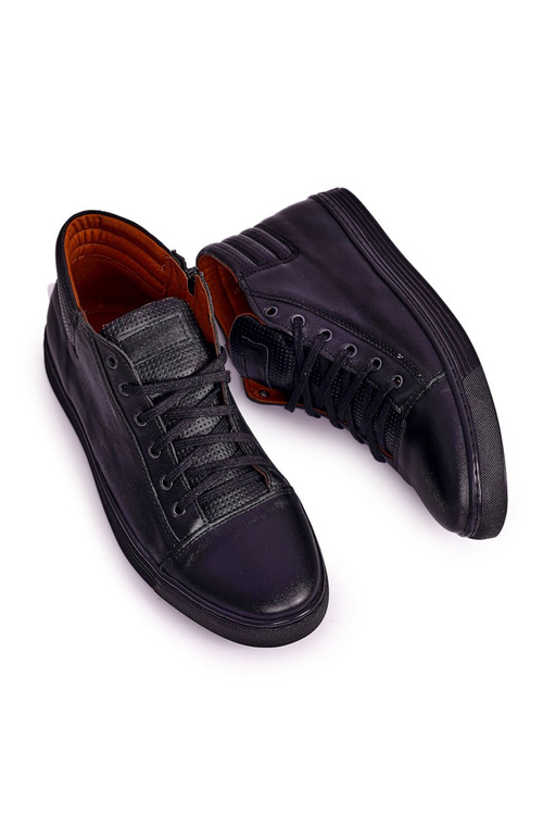 Чоловічі шкіряні кросівки BEDNAREK Чорні