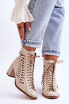 Шкіряні ажурні чоботи Maciejka 05508-22 Світло-бежевий