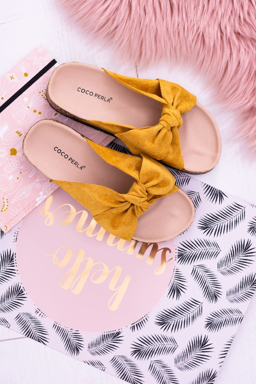 Жовті жіночі пробкові шльопанці Sunshine на кокарді