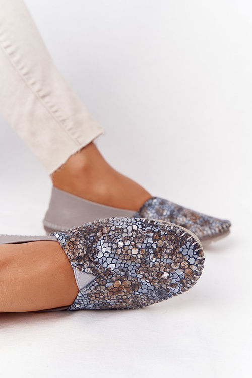 Жіночі шкіряні балетки Maciejka 01930-86 сірі