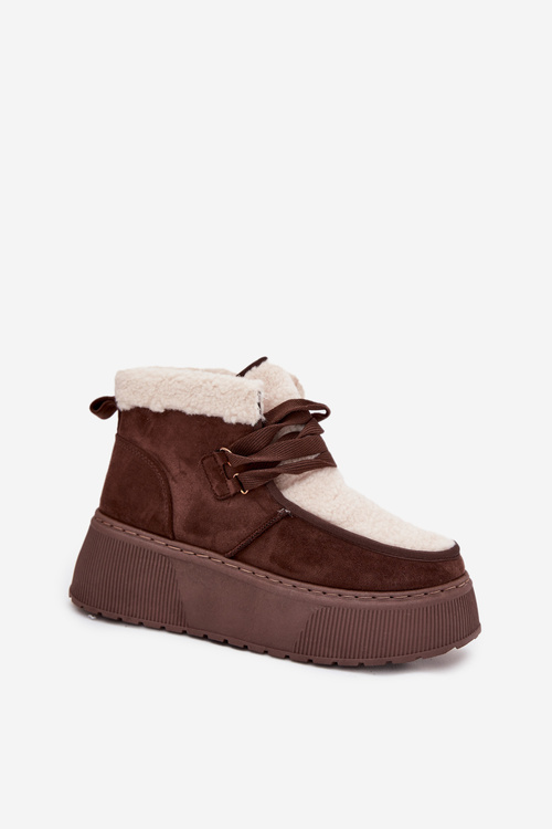 Жіночі сніговики на платформі з хутром коричневі Florivelle