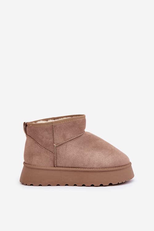 Снігоступи на Платформі з Еко Замші Темно-бежеві Vlivana