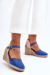 Замшеві босоніжки на платформі синього кольору Selfoss
