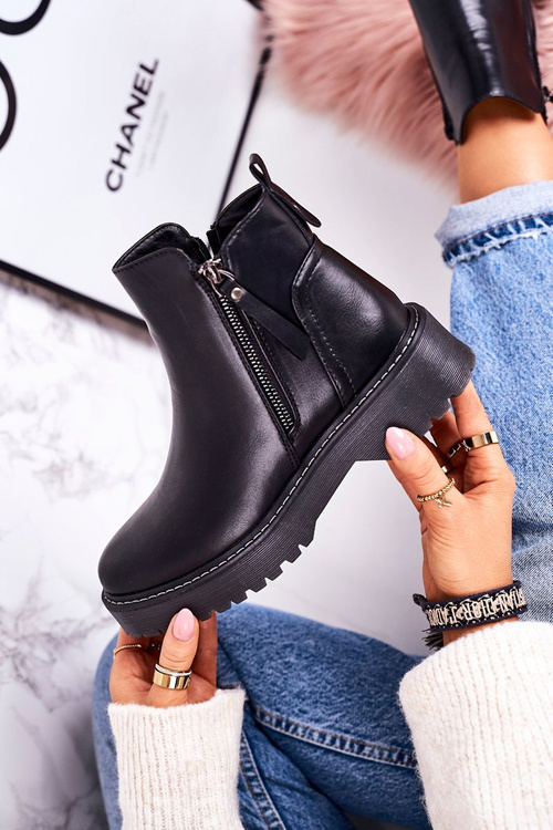 Жіночі утеплені чоботи на гумовій підошві Black Moon Walk