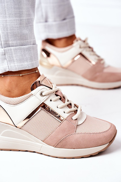 Кросівки на танкетці Vinceza 10606 Рожеві